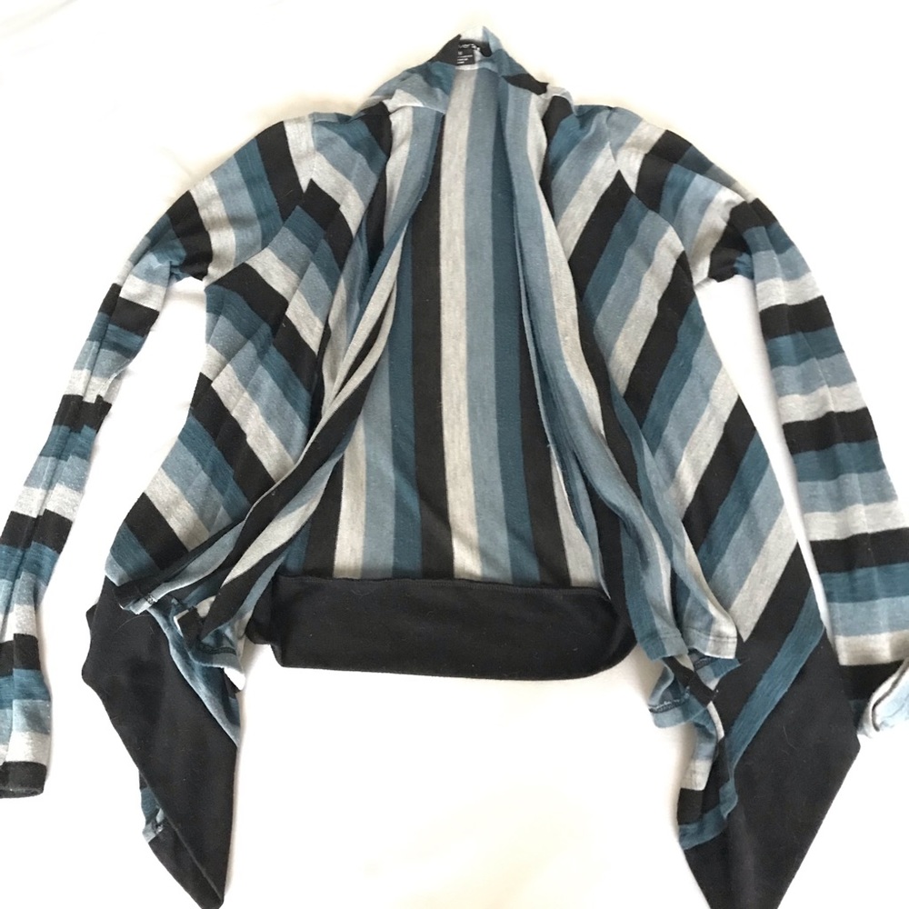 Striped blue and black flowy sweater